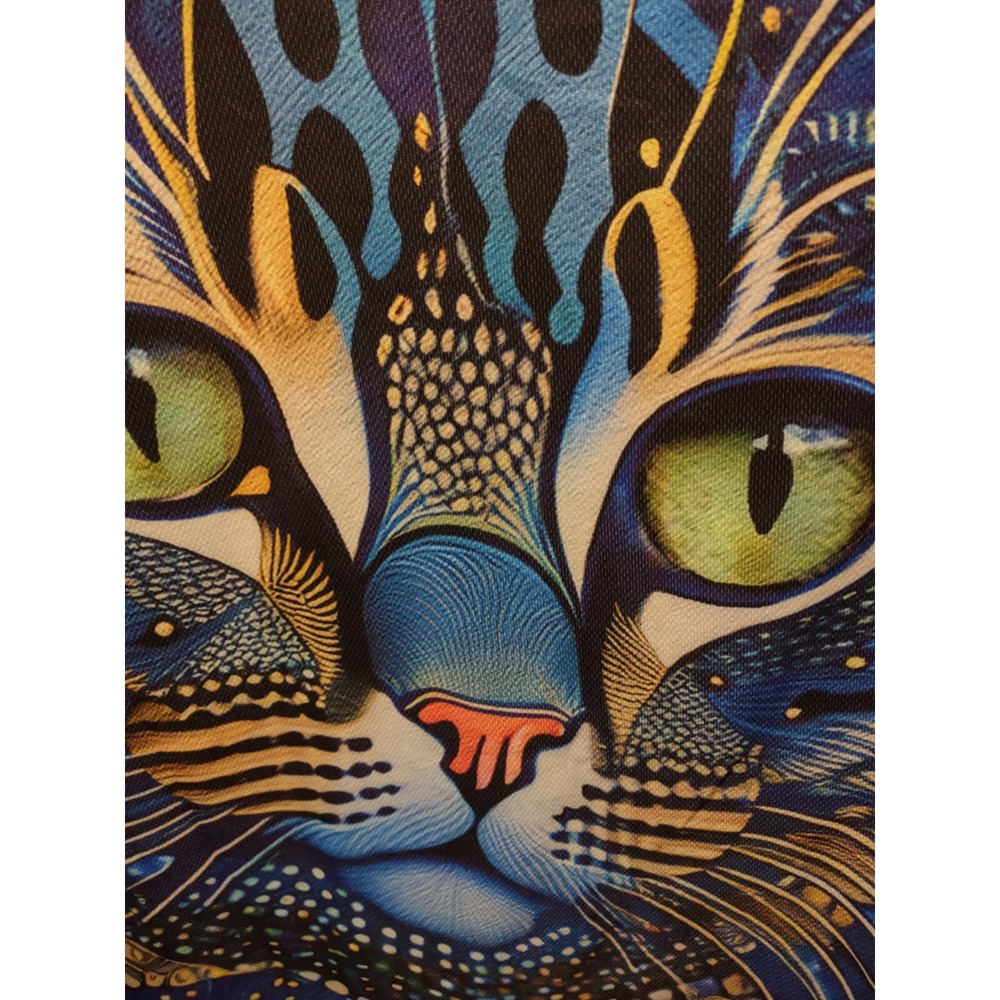 Unbranded Cosmic Cat Face All Over Print Shirt Blue XXL Psychedelic Graphic Tee - Picture 3 of 9